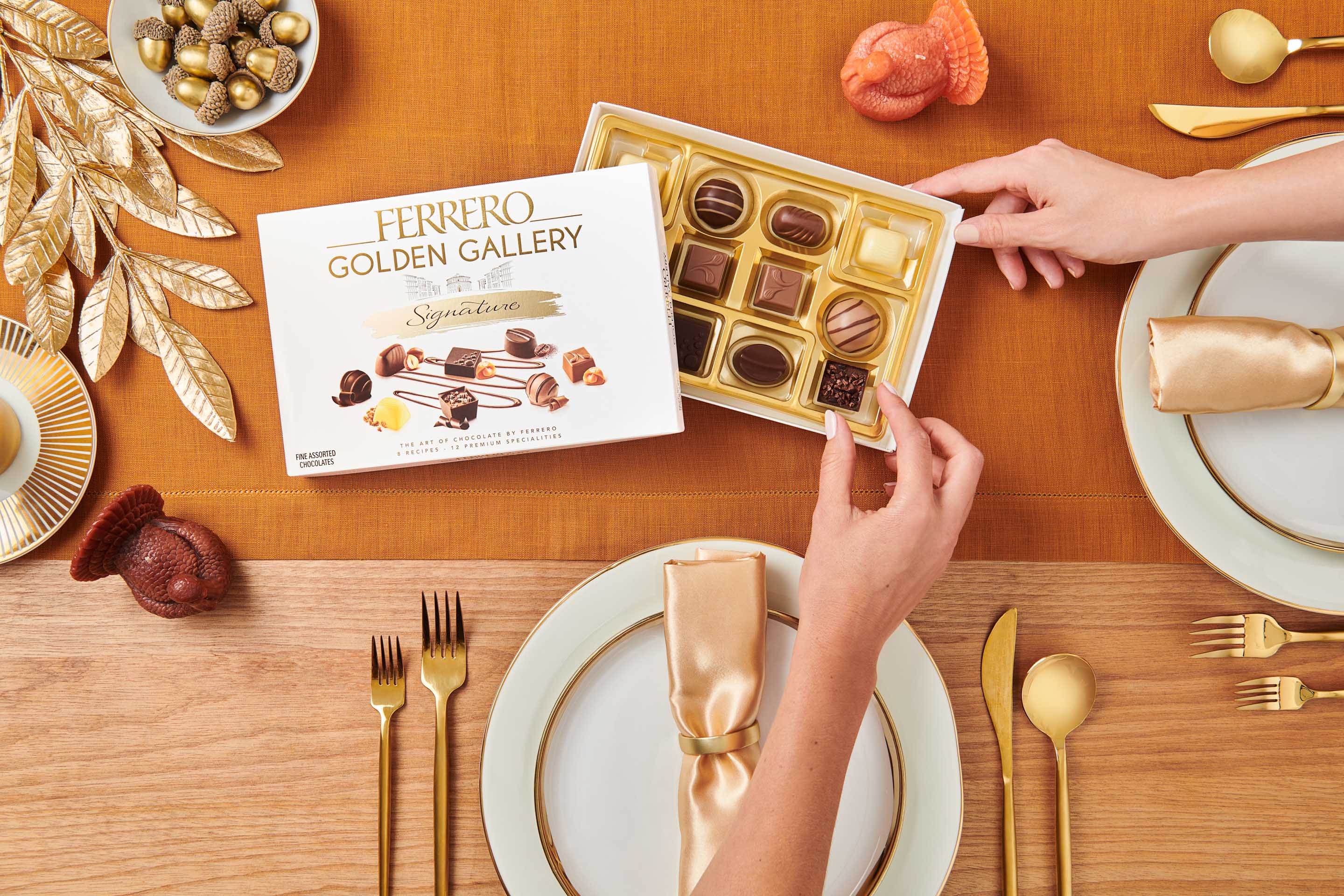 NYC + Chicago Food Photographer - Ferrero Roche Golden Gallery Thanksgiving