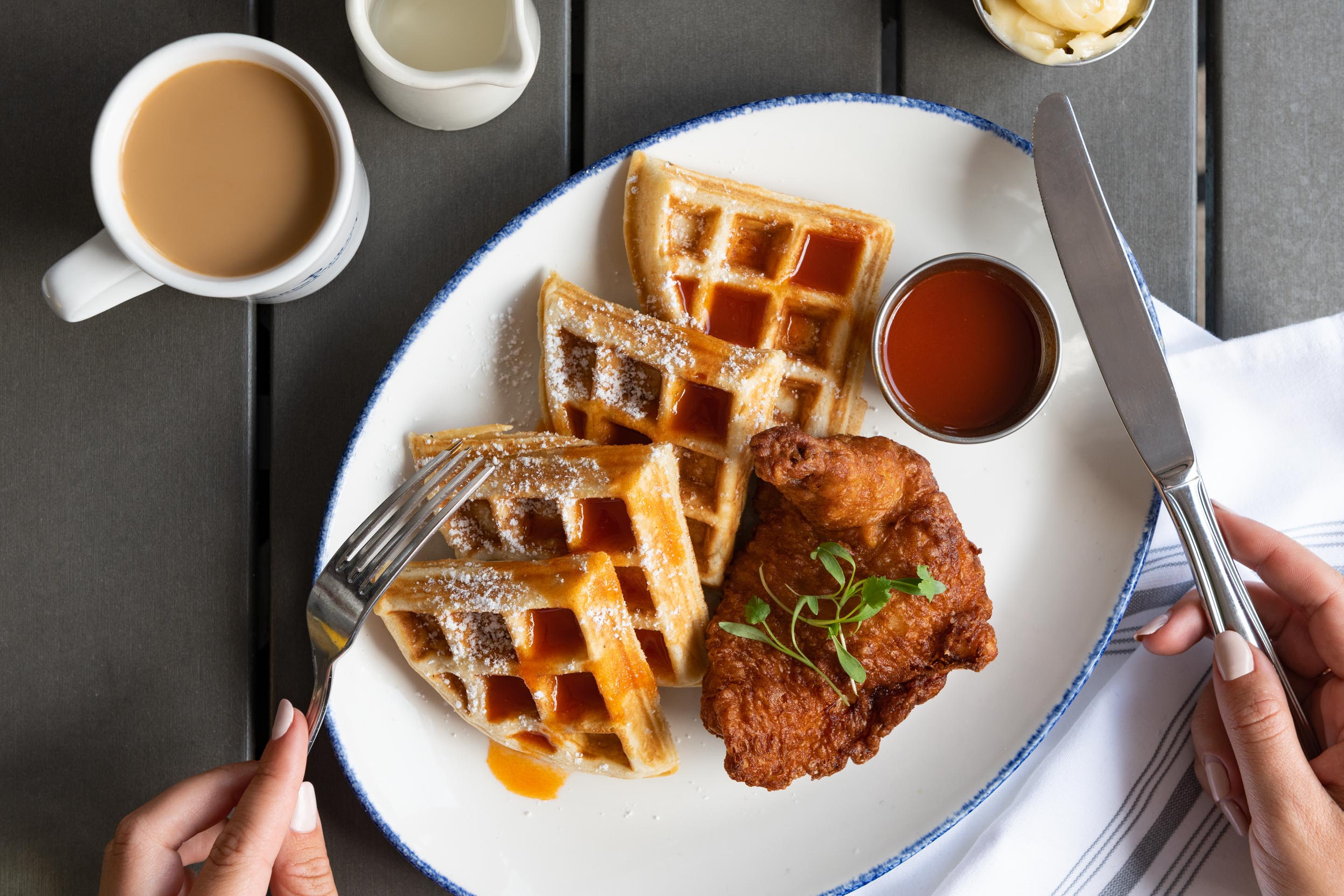 Chicago and NYC Hospitality Photographer - Rowayton Seafood Restaurant Chicken and Waffles 