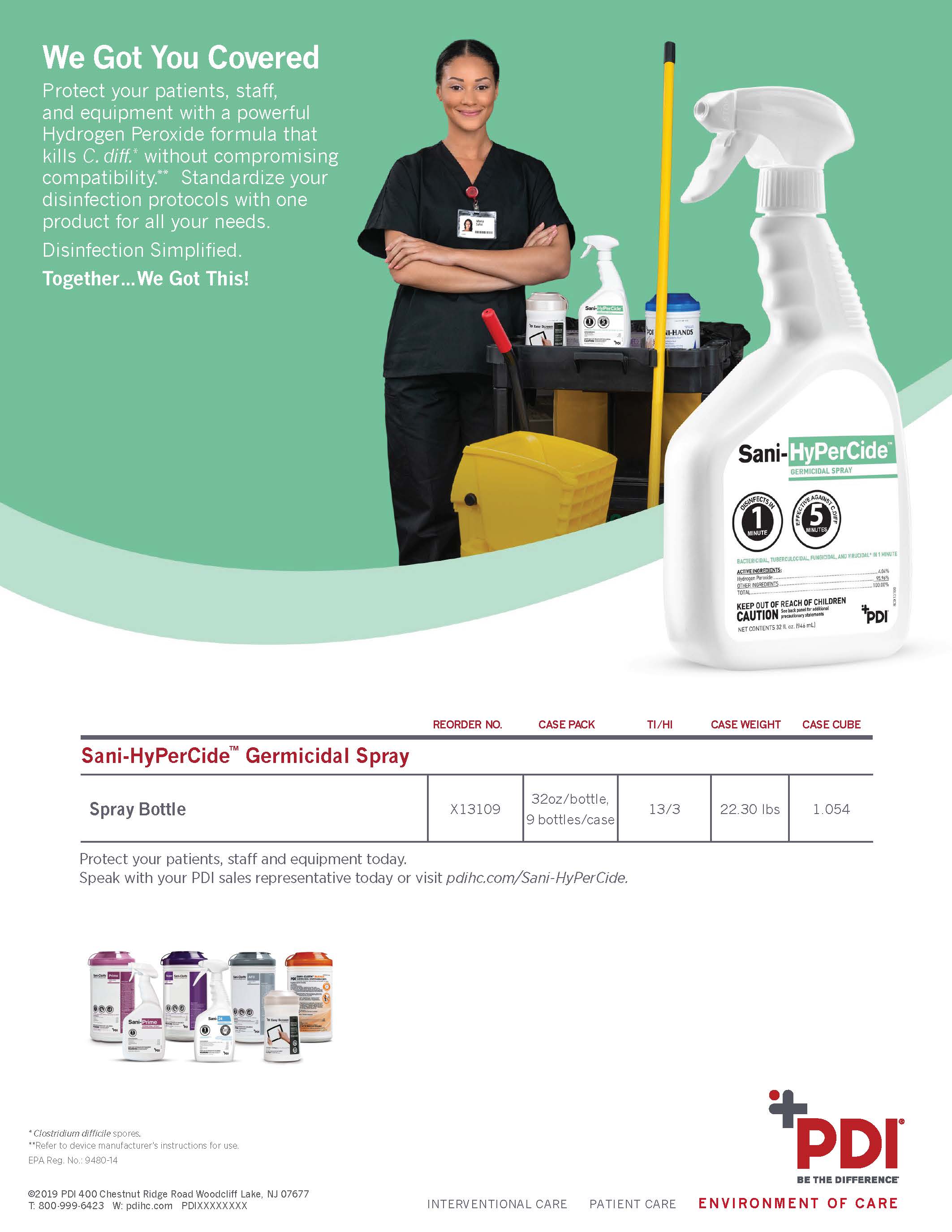 NYC + Chicago Healthcare and Medical Photographer - Pdi Healthcare Sani-HyPerCide  Brochure